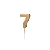 shumee Rojstnodnevna sveča, številka 7, zlata, 5,5 cm
