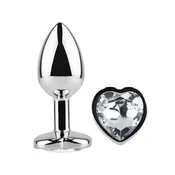 Diamond Heart Butt Plug Medium Clear