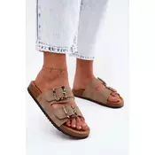 Ženske kaki japonke s sponkami Lee Cooper