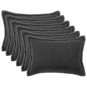 Vidaxl Prevleka za blazino 6 kos HOUTEN Temno siva 30 x 50 cm Bouclé