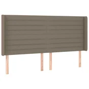 Vidaxl Vzglavje z ušesi taupe 183x16x118/128 cm blago
