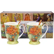 Komplet porcelanastih skodelic z žličkami Maki - Vincent van Gogh kot darilo