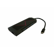 LC POWER LC-HUB-C-MULTI-6-RGB HDMI/SD/RJ45/USB-C črn multi-adapter