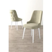 Hanah Home Set stolica Newa, 46x94x46 cm, 4 komada, Krem-bele