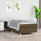 shumee vidaXL Posteljni okvir brez vzmetnice, temno rjav, 80x200 cm, blago