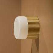 Globen Lighting stenska svetilka za kopalnico Hubble 12, medenina, O 12 cm - Kopalnica - Skandinavski - medenina, bela - Kovina