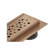 Mexen Flat 360° M12 rotacijski linijski odtok 50 cm, ščetkana medenina - 1C21050-40