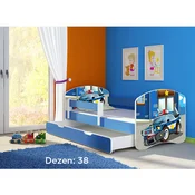Deciji krevet ACMA II 140x70 F + dusek 6 cm BLUE38