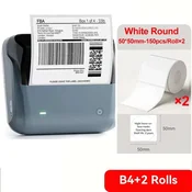 KJB Bluetooth termični tiskalnik nalepk B4, dve dodatni roli okrogle, premer 50 mm