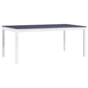 Vidaxl Jedilna miza bela in siva 180x90x73 cm borovina