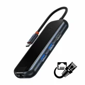 BASEUS USB 3.0 Type-C 5-u-1 prikljucna stanica crna WKJZ010113
