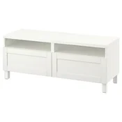 BESTA TV-omarica s predali, bela/Hanviken/Stubbarp bela, 120x42x48 cm