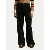 Polo Ralph Lauren Hlače iz tkanine 211A87463001 Zelena Wide Leg