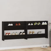 vidaXL Omare za čevlje na steni 2 pcs Črni hrast 60 x 18 x 60 cm