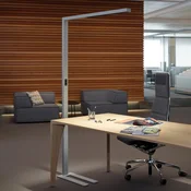 LED senzorska talna svetilka MAULsirius, srebrna, CCT, zatemnitev, podnožje - Študija/pisarna - Sodobni - srebro - Aluminij