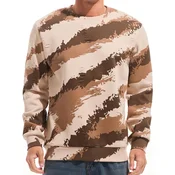 Moška flis jopa s podlogo, udobna zimska vsakdanja, bež, XXXL, klasičen okrogel ovratnik, casual outdoor stil, mešanica tkanin, odlična izolacija pred mrazom, brezčasen dizajn