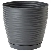 shumee Sahara Petit 17 antraciten cvetlični lonček s krožnikom FORM-PLASTIC