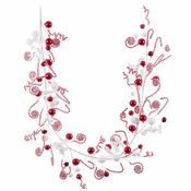 Božićni vijenac Bijela Crvena Plastika Foam 180 cm
