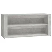 Vidaxl Regal za čevlje betonsko siv 100x35x45 cm inženirski les
