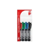 Permanentni marker, komplet, 1-4 mm, poševna konica, ICO Permanent 12, 4 različne barve, 4 kosi
