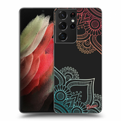 Crna silikonska maskica za Samsung Galaxy S21 Ultra 5G G998B - Flowers pattern