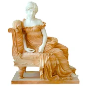 Casa Padrino Luxury Baroque Marble Sculpture Lady White/Beige 110 x H. 125 cm