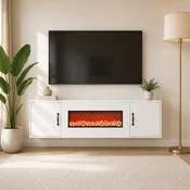vidaXL Električni kamin Bela 140,5 x 30 x 39 cm Inženirski les