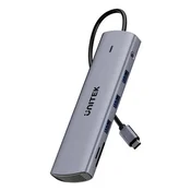 Unitek UNITEK D1113BGY01 USB-C Hub: 2x USB-C 100W PD, 1000 Mbit/s