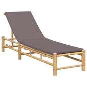 Vidaxl Ležalnik z blazinami 55x199x30 cm bambus
