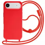 AVIZAR Ovitek za iPhone Air iz silikona Soft Touch z nastavljivo vrvico za okoli vratu, Rdeča, (5000189374)
