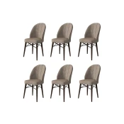 Hanah Home Set stolica Ritim, 44x96x42 cm, 6 komada, Braon-smede