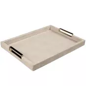 Evviva Pladenj Ecopel 44x32cm/pravokoten/bež/imitacija usnja