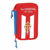 Dvostruka pernica Real Sporting de Gijón Bijela Crvena Sportski 28 Dijelovi 12.5 x 19.5 x 4 cm