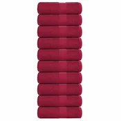 shumee vidaXL Brisače 10 kos bordo 30x30 cm 360 g/m2 100% bombaž
