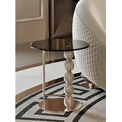 Casa Padrino luxury side table copper/black A� 57 x H. 60.5 cm - Round metal table with glass top and decorative glass balls - Living room furniture - Hotel furniture - Luxury furniture