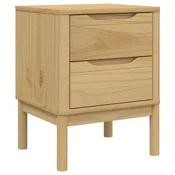 Vidaxl Nočna omarica FLORO voščeno rjava 45x39x57 cm trdna borovina