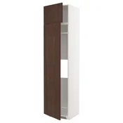 METOD Visoka omara za hlad/zamrz+2vrata, bela/Sinarp rjava, 60x60x240 cm