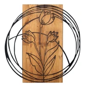 Wallity Zidna dekoracija Tulipan, 55 x 57,5 ??cm, Crna