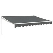 Vidaxl Zložljiva tenda antracitna 3x2,5 m blago in aluminij