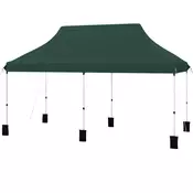 Northix Pop-up šotor z baldahinom 300x600 cm, nastavljiva višina, zelen