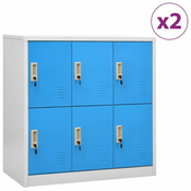 shumee omara s ključavnico 2 kosa siva in modra 90x45x92,5 cm jeklo