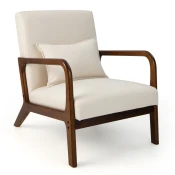 COSTWAY Fotelj z ledveno blazino vintage stil fotelj za dnevno sobo, (5000007602)