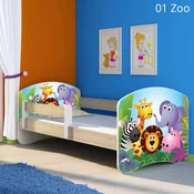 Djecji krevet ACMA s motivom, bocna sonoma 140x70 cm 01 Zoo