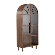 Vitrina v orehovem dekorju v temni naravni barvi 90x195x40 cm Sandor – Jotex