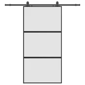 vidaXL vidaXL Drsna vrata z opremo črna 102,5x205 cm kaljeno steklo, (21749604)