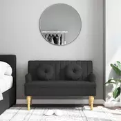 Vidaxl vidaXL Klop z blazinami črne barve 113x64,5x75,5 cm blago