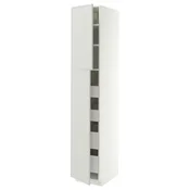METOD / MAXIMERA Vis.el. s 2 vrata/4 fioke, bela/Aspudden svetlosiva, 40x60x220 cm