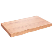 Zidna polica svjetlosmeda 80x50x(2-6) cm obradena hrastovina