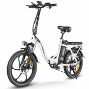 Samebike SAMEBIKE CY20: 350W motor, 20-palčne pnevmatike, hibridno električno zložljivo mestno kolo z 36V litij-ionsko baterijo in okvirjem iz visokoogljikovega jekla white, (21124175)