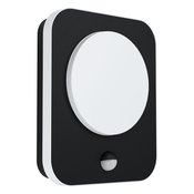 EGLO 99584 | Madriz Eglo zidna svjetiljka pravotkutnik sa senzorom 1x LED 993lm 3000K IP44 crno, bijelo